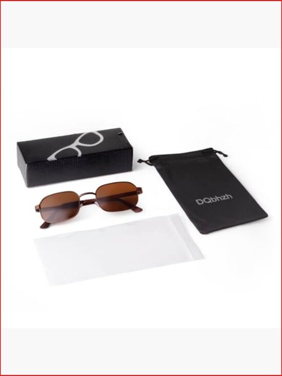 Polarized Small Rectangle Sunglasses Women Men Trendy Retro Vintage UV main image 5